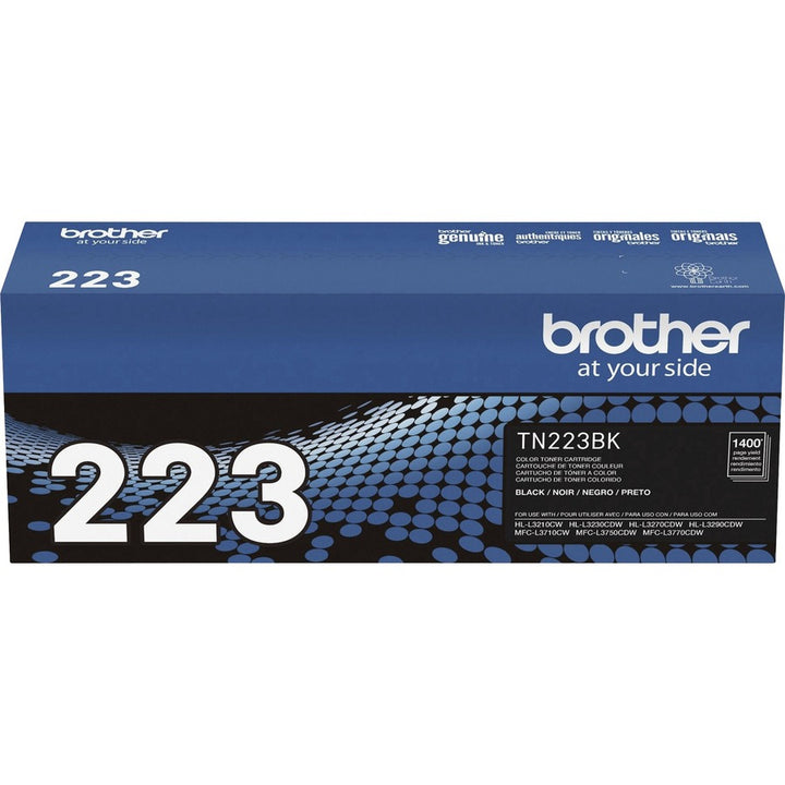 Image of Brother Genuine TN-223BK Standard Yield Black Toner Cartridge, 1400 Pages, 1 Each