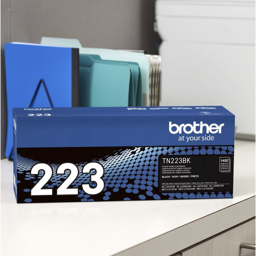 Image of Brother Genuine TN-223BK Standard Yield Black Toner Cartridge, 1400 Pages, 1 Each