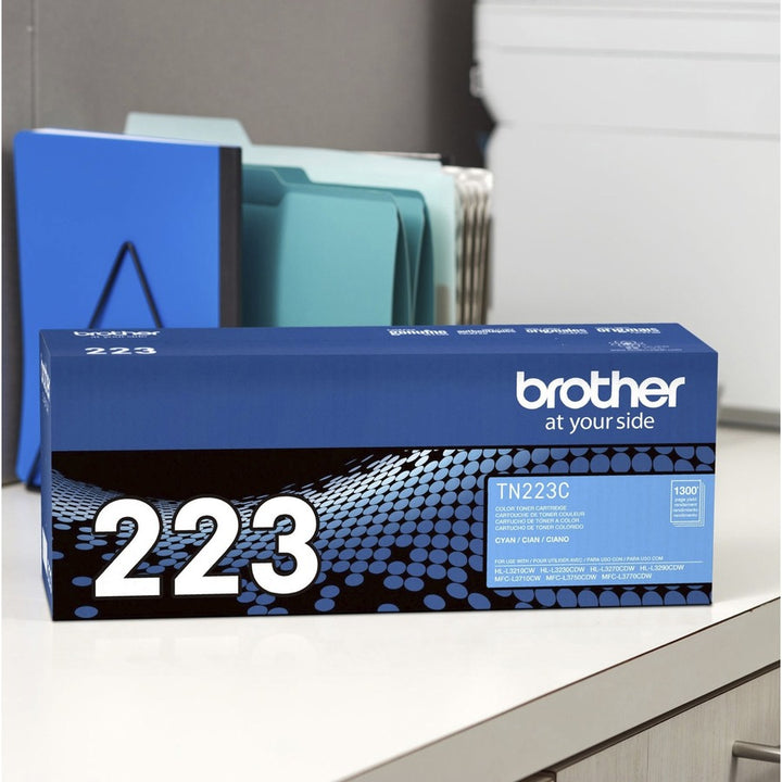 Image of Brother Genuine TN-223C Standard Yield Cyan Toner Cartridge, 1300 Pages, 1 Each