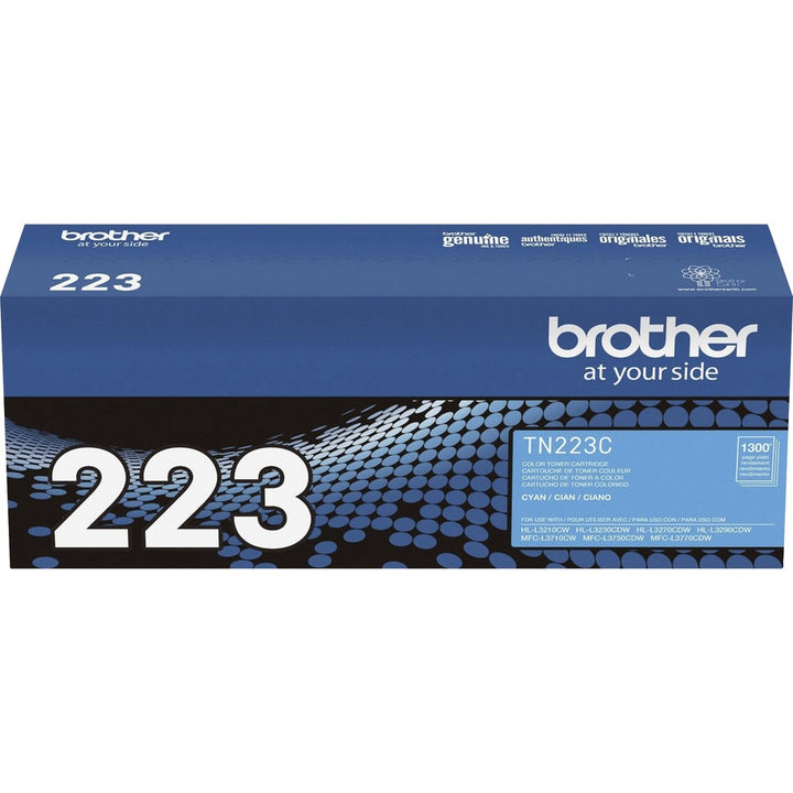 Image of Brother Genuine TN-223C Standard Yield Cyan Toner Cartridge, 1300 Pages, 1 Each
