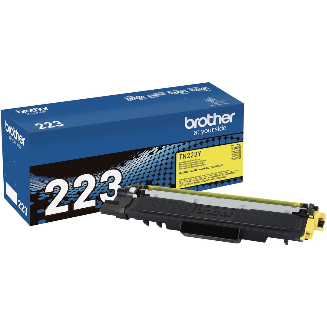 Image of Brother Genuine TN-223Y Standard Yield Yellow Toner Cartridge, 1300 Pages, 1 Each