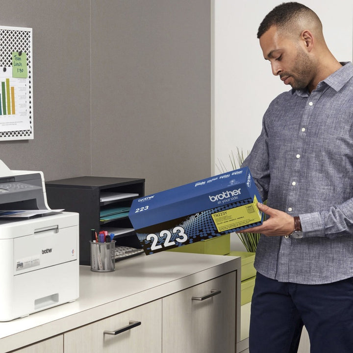 Image of Brother Genuine TN-223Y Standard Yield Yellow Toner Cartridge, 1300 Pages, 1 Each