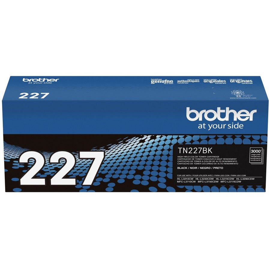 Image of Brother Genuine TN-227BK High Yield Black Toner Cartridge, 3000 Pages, 1 Each