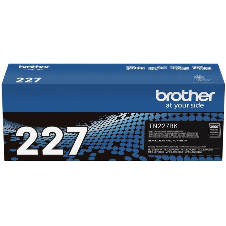 Image of Brother Genuine TN-227BK High Yield Black Toner Cartridge, 3000 Pages, 1 Each