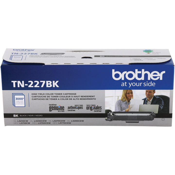 Image of Brother Genuine TN-227BK High Yield Black Toner Cartridge, 3000 Pages, 1 Each