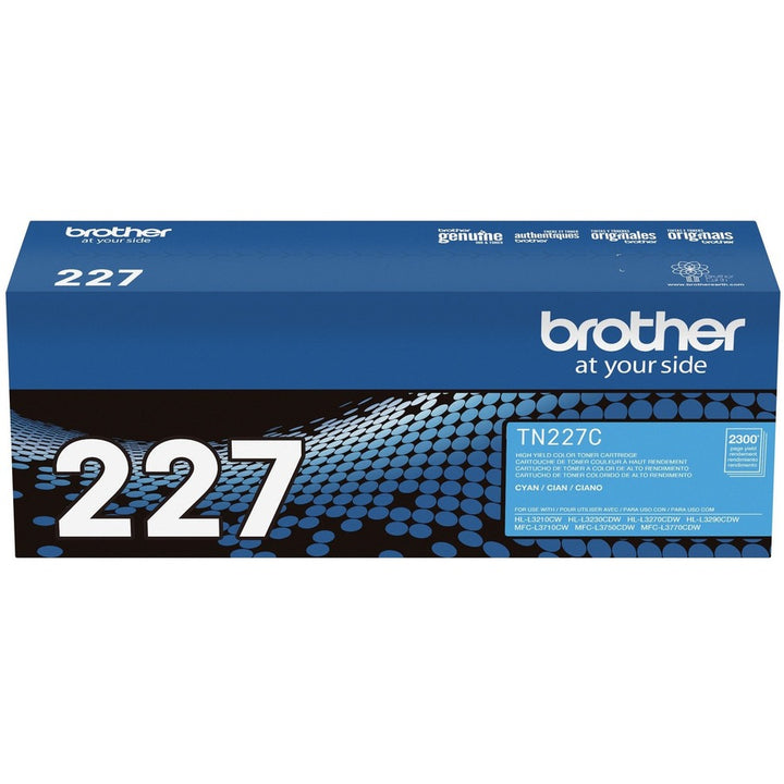Image of Brother Genuine TN-227C High Yield Cyan Toner Cartridge, 2300 Pages, 1 Each