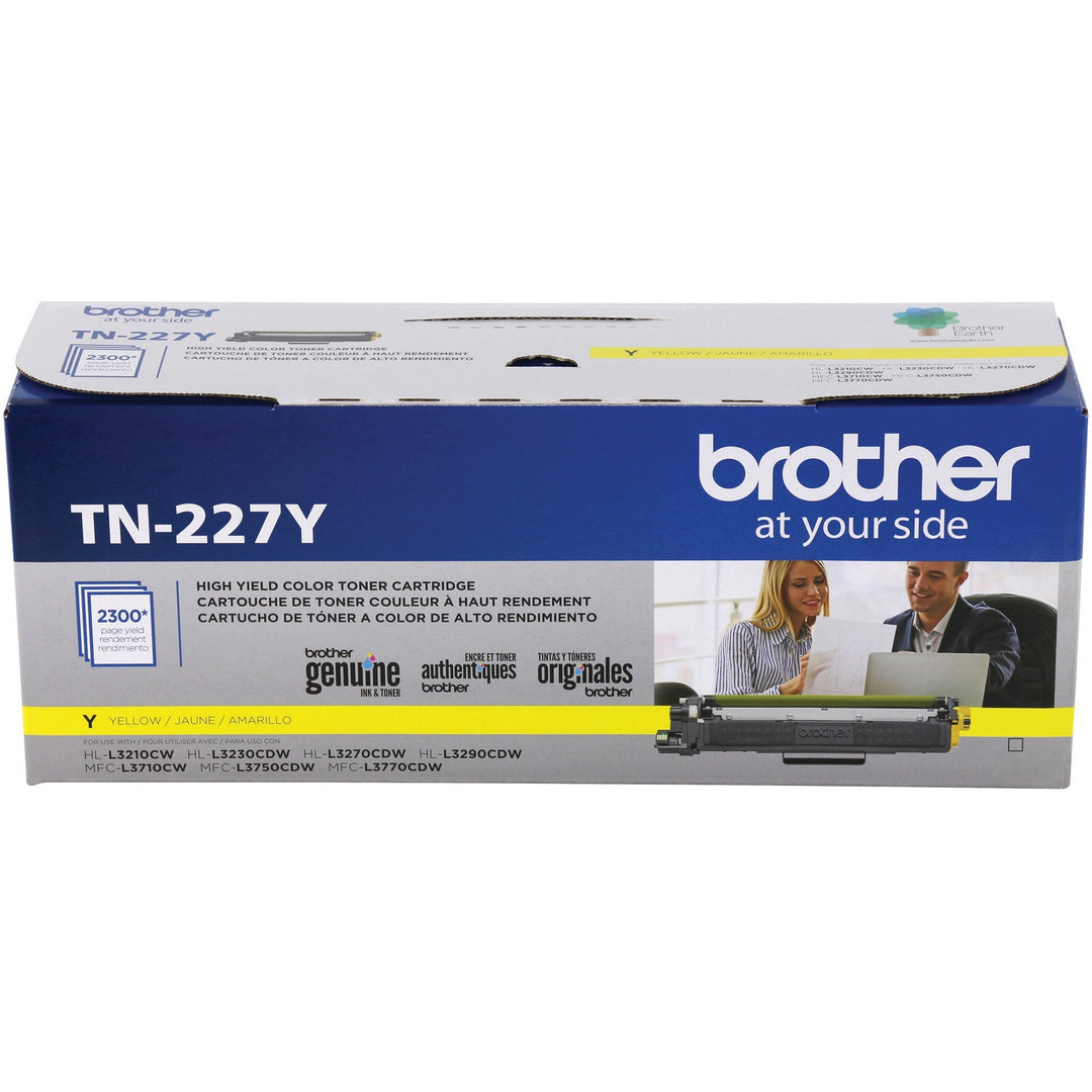 Image of Brother Genuine TN-227Y High Yield Yellow Toner Cartridge, 2300 Pages, 1 Each