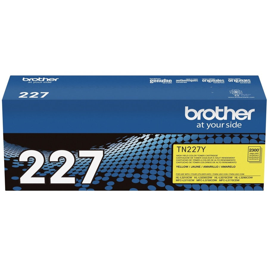 Image of Brother Genuine TN-227Y High Yield Yellow Toner Cartridge, 2300 Pages, 1 Each