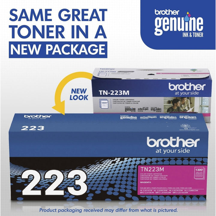 Image of Brother Genuine TN-223M Standard Yield Magenta Toner Cartridge, 1300 Pages, 1 Each