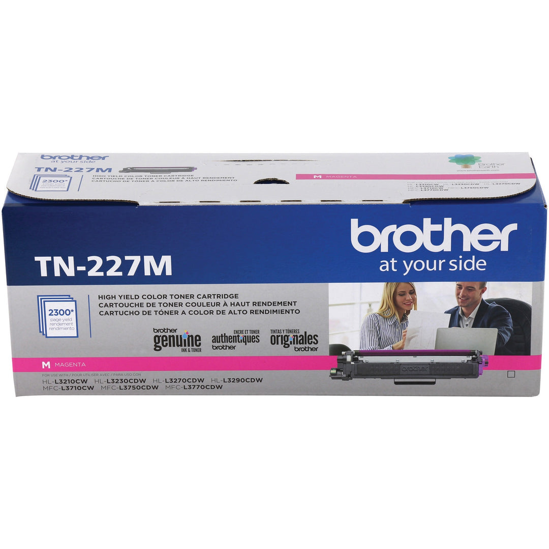 Image of Brother Genuine TN-227M High Yield Magenta Toner Cartridge, 2300 Pages, 1 Each
