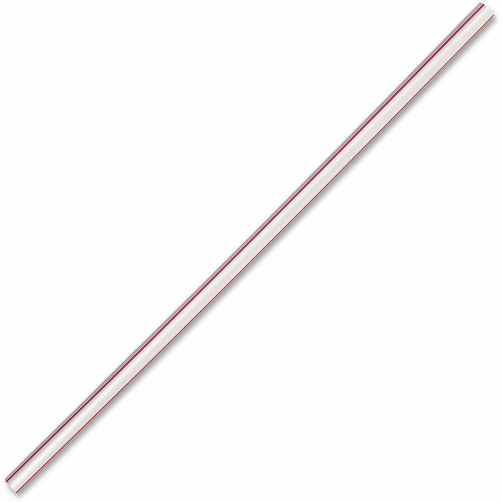Image of Genuine Joe Straws, Jumbo, Striped, 7-3/4"L,500/BX,24BX/CT, Red/White