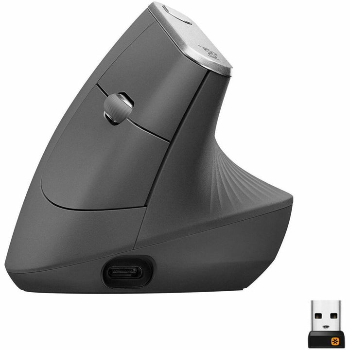 Image of Logitech® MX Vertical Advanced Ergonomic Mouse, 2.4 GHz Frequency/33 ft Wireless Range, Left/Right Hand Use, Graphite