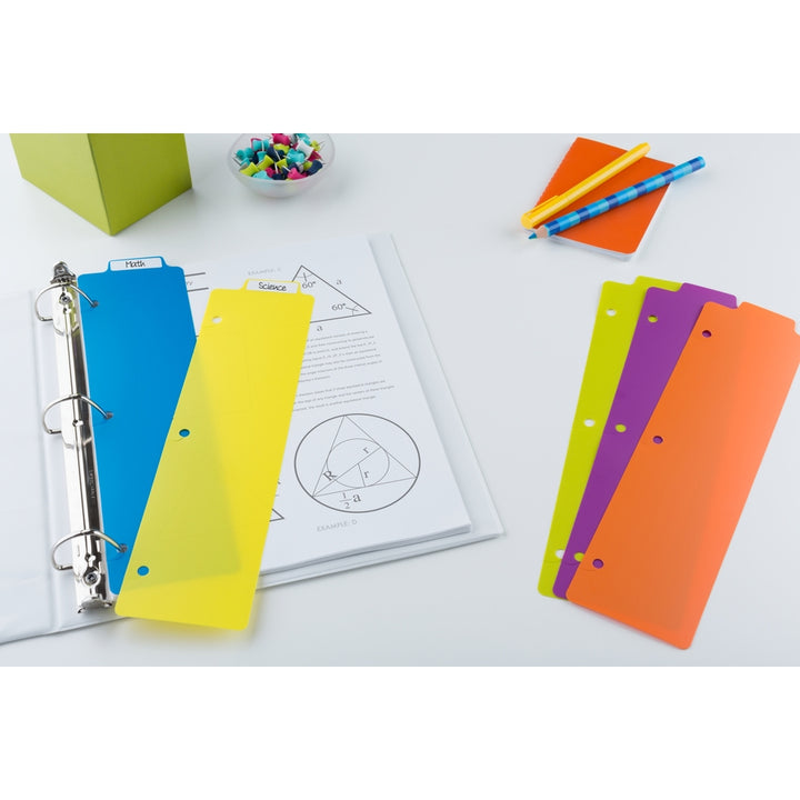 Image of Avery® Tabbed Snap-In Bookmark Plastic Dividers, 5-Tab, 11.5 X 3, Assorted, 1 Set