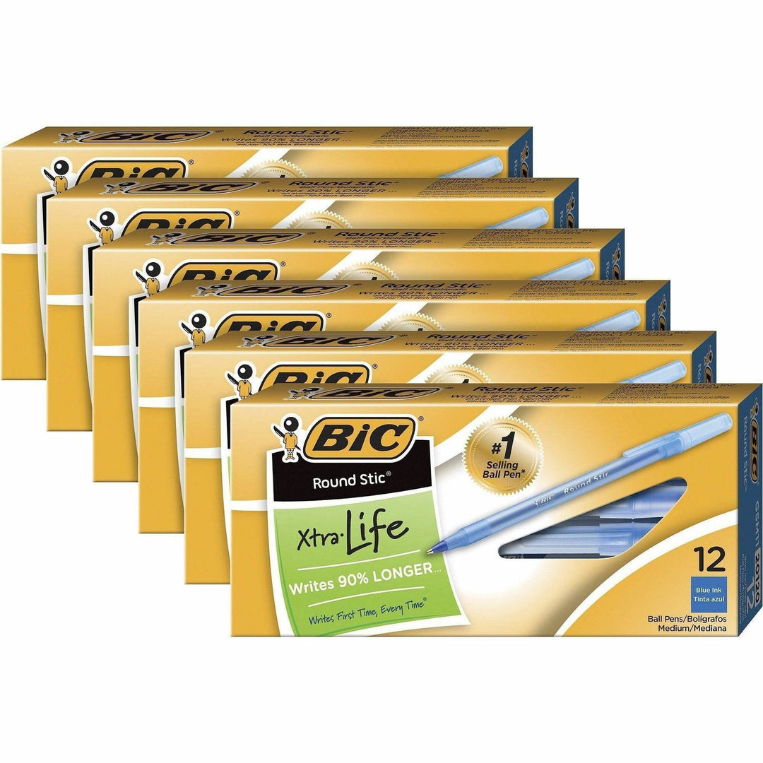 Image of BIC® BallpointPens,Stick,MedPnt,12/BX,6BX/BD,Frost Barrel/BEInk