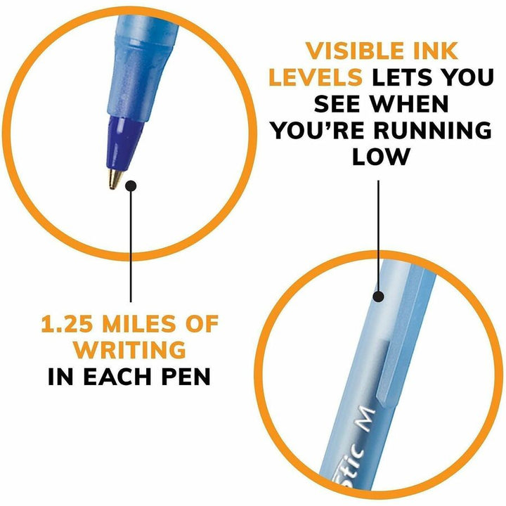 Image of BIC® BallpointPens,Stick,MedPnt,12/BX,6BX/BD,Frost Barrel/BEInk