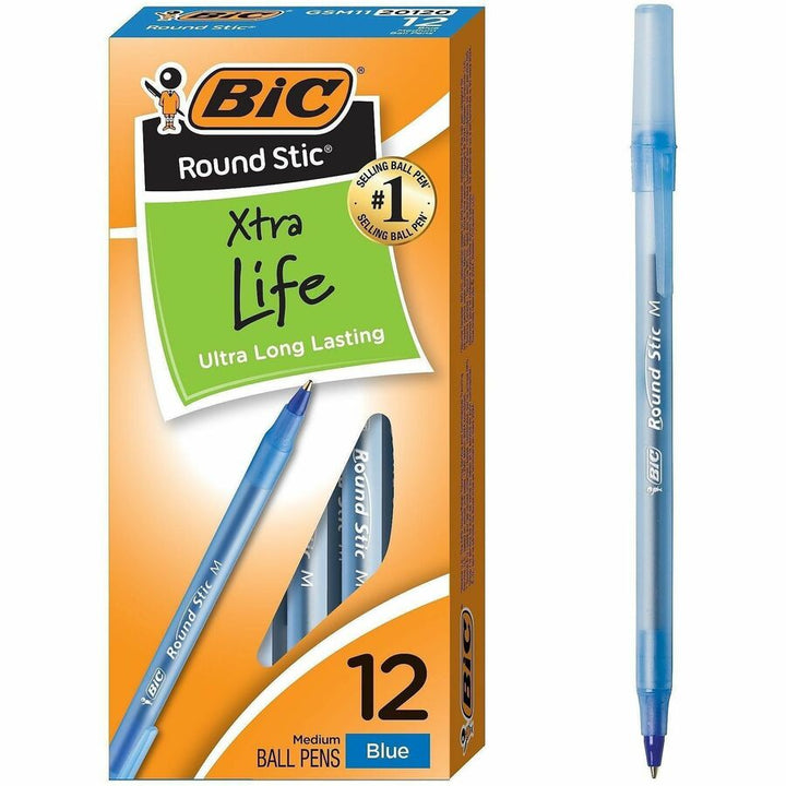 Image of BIC® BallpointPens,Stick,MedPnt,12/BX,6BX/BD,Frost Barrel/BEInk