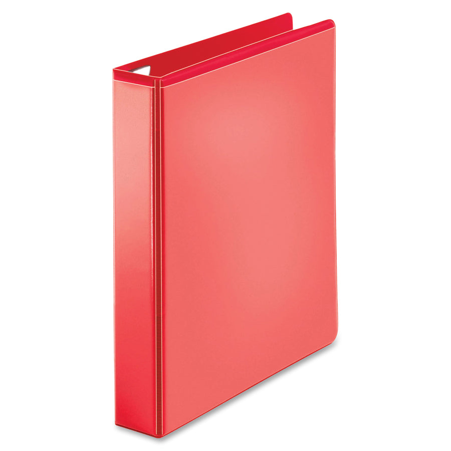 Image of Business Source View Binder, D-ring, 1-1/2" Capacity, 8-1/2"x11", Red