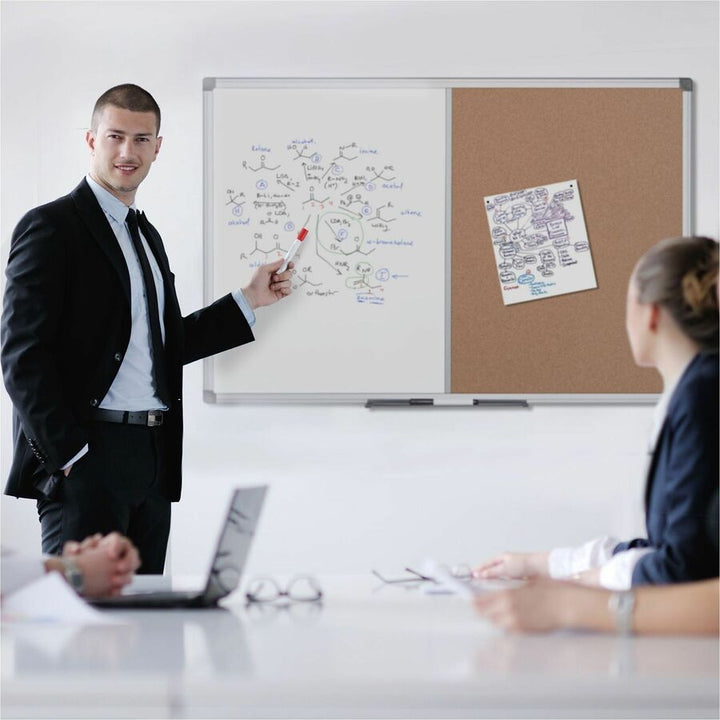 Image of Bi-silque Combination Board, Dry-Erase/Cork, 36"Wx48"Lx1/2"H, Multi