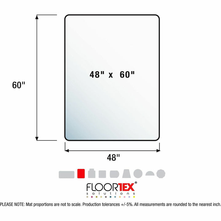 Image of Floortex® Chairmat, Rectangular, Hard Floor, 48"Wx60"Lx1/10"H, Clear