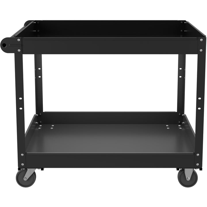 Image of Lorell Utility Cart, 2-Shelf, 3-1/4" Lip, 24"x30"x32", Black