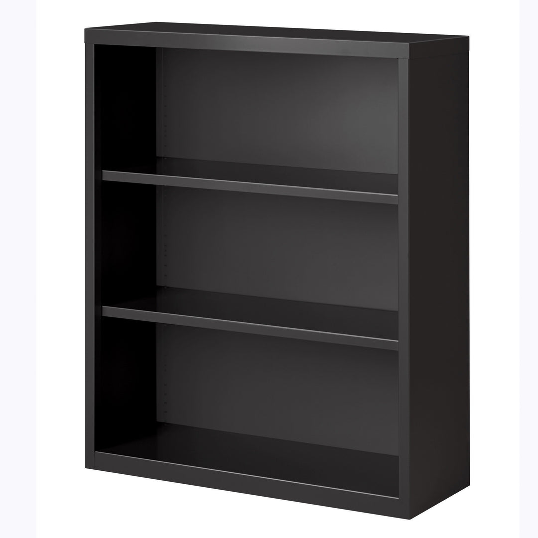 Image of Lorell Bookcase, 3-Shelf, Steel, 34-1/2"x12-5/8"x30", Charcoal