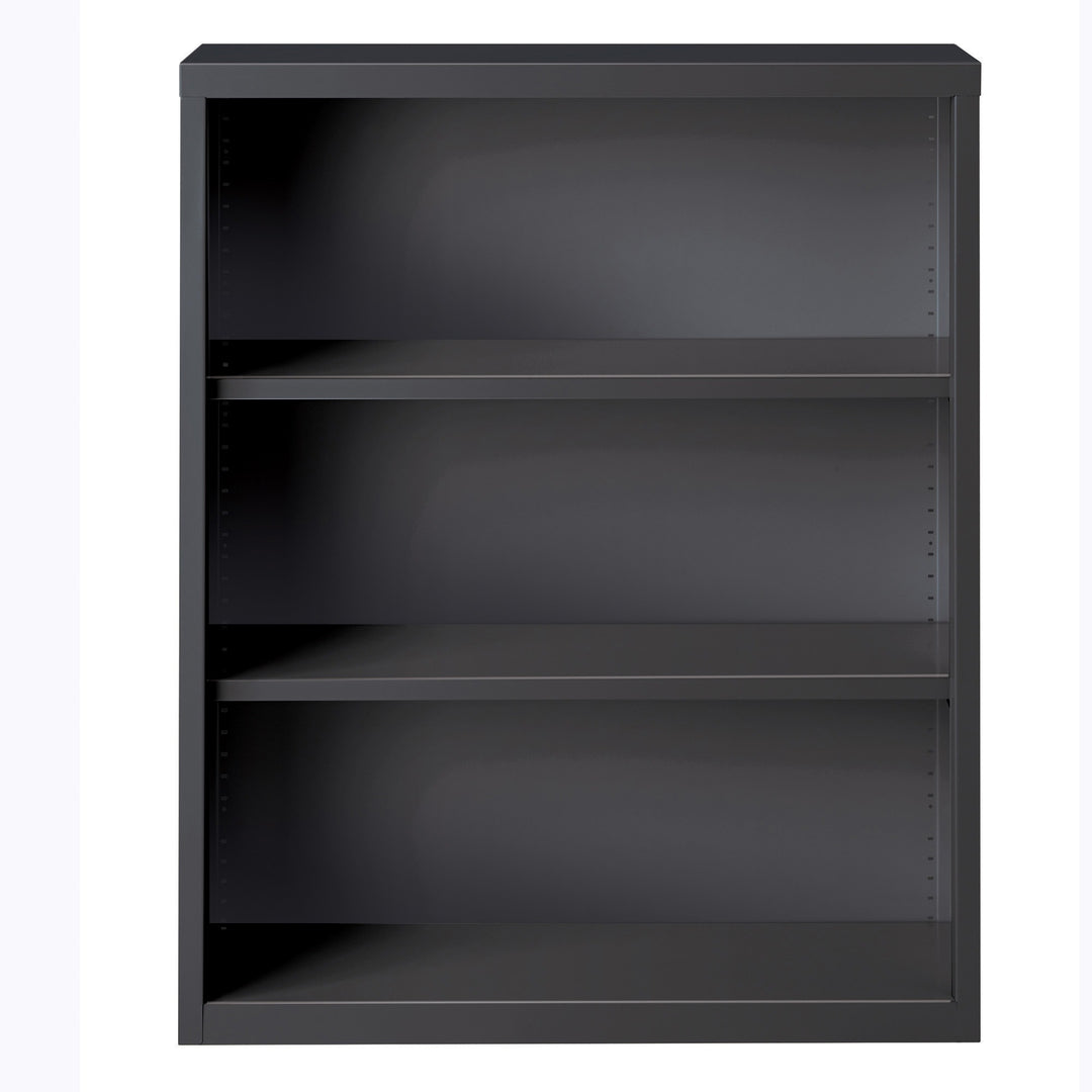 Image of Lorell Bookcase, 3-Shelf, Steel, 34-1/2"x12-5/8"x30", Charcoal
