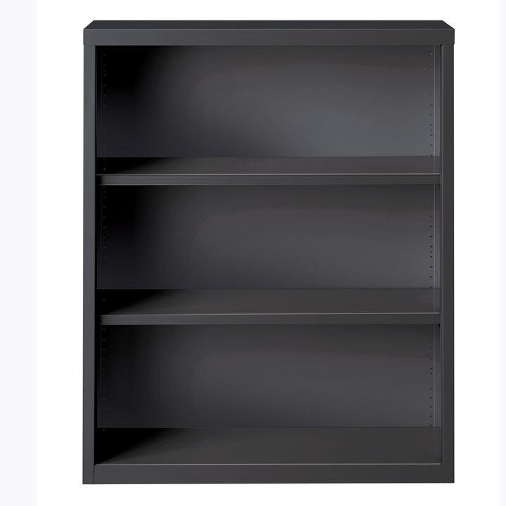 Image of Lorell Bookcase, 3-Shelf, Steel, 34-1/2"x12-5/8"x30", Charcoal