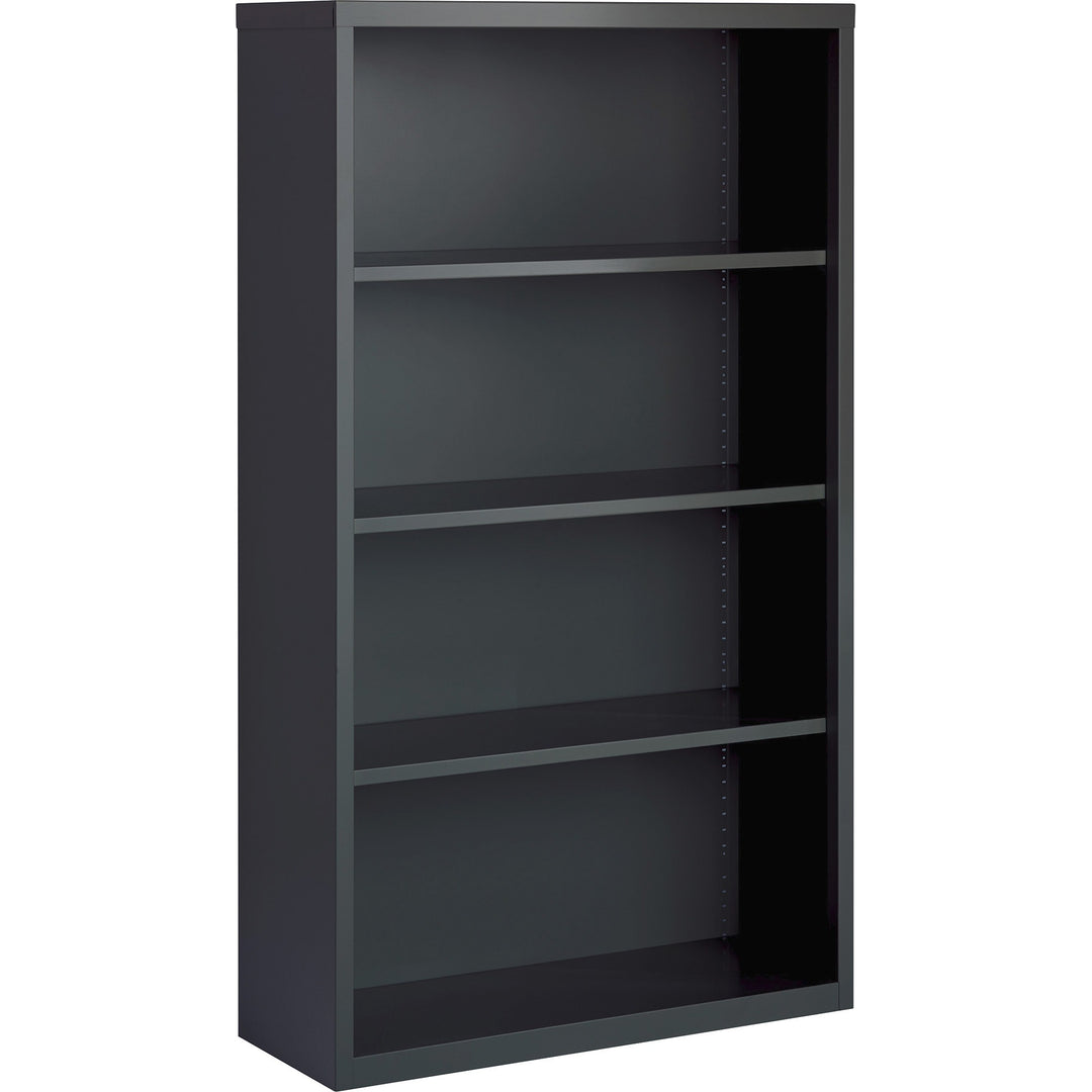Image of Lorell Bookcase, 4-Shelf, Steel, 34-1/2"x12-5/8"x30", Charcoal