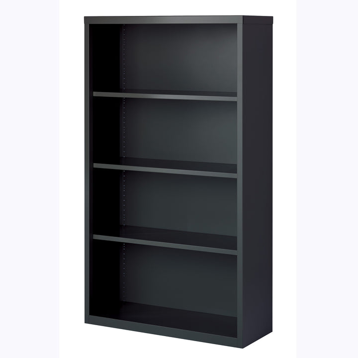 Image of Lorell Bookcase, 4-Shelf, Steel, 34-1/2"x12-5/8"x30", Charcoal