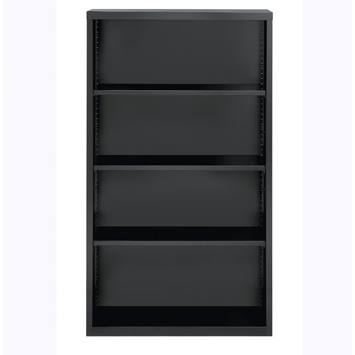 Image of Lorell Bookcase, 4-Shelf, Steel, 34-1/2"x12-5/8"x30", Charcoal
