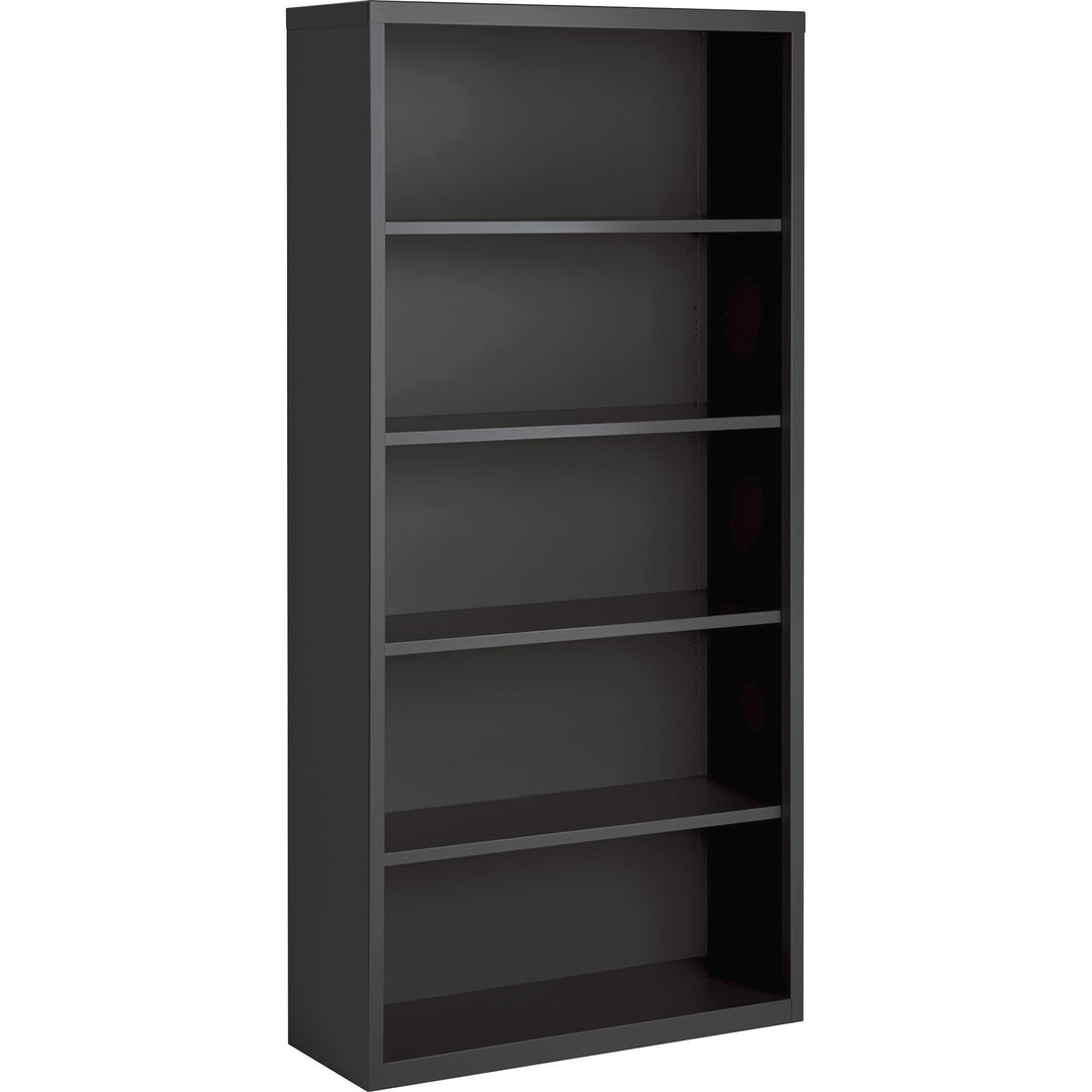 Image of Lorell Bookcase, 5-Shelf, Steel, 34-1/2"x12-5/8"x30", Charcoal