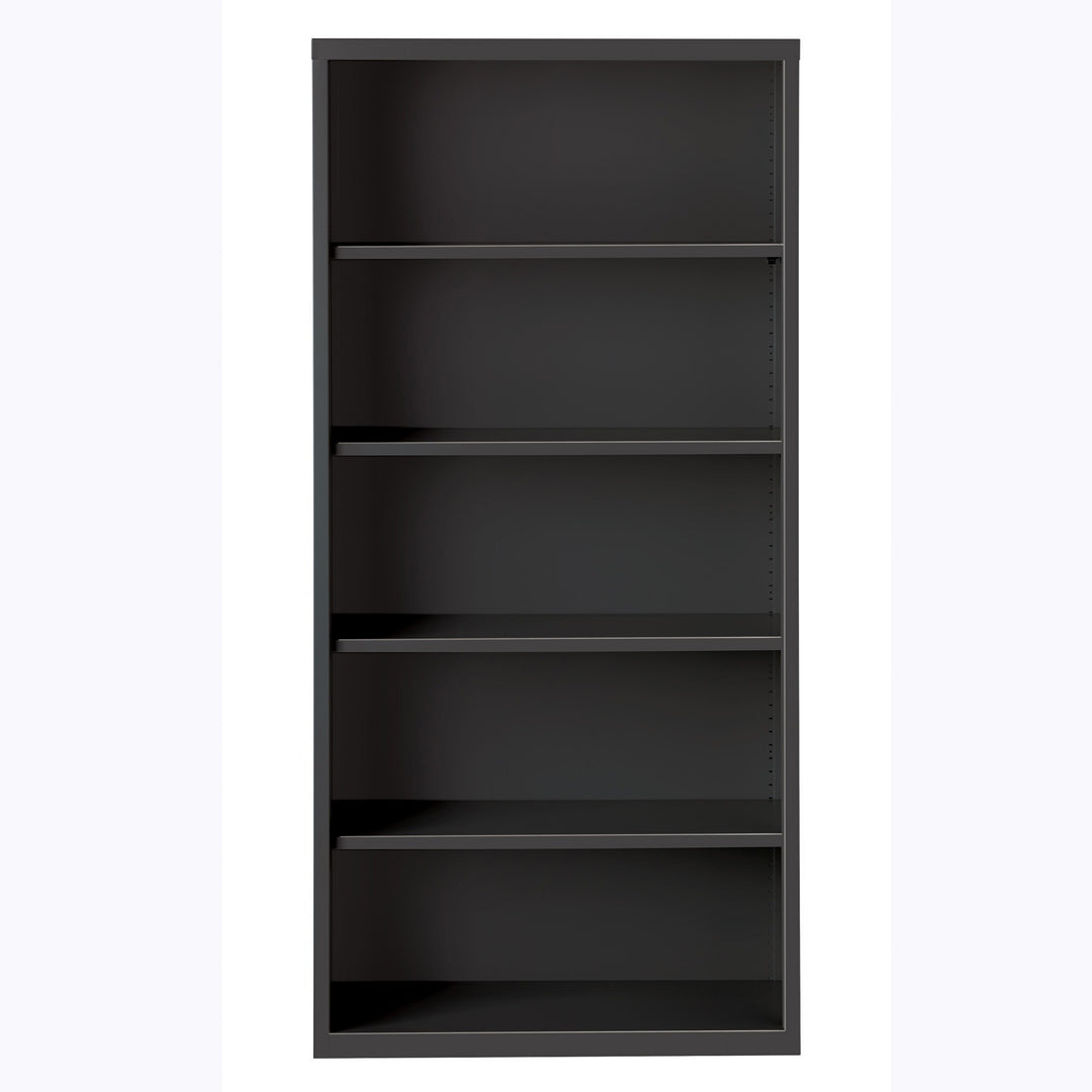 Image of Lorell Bookcase, 5-Shelf, Steel, 34-1/2"x12-5/8"x30", Charcoal