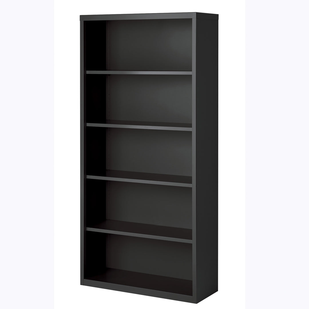 Image of Lorell Bookcase, 5-Shelf, Steel, 34-1/2"x12-5/8"x30", Charcoal