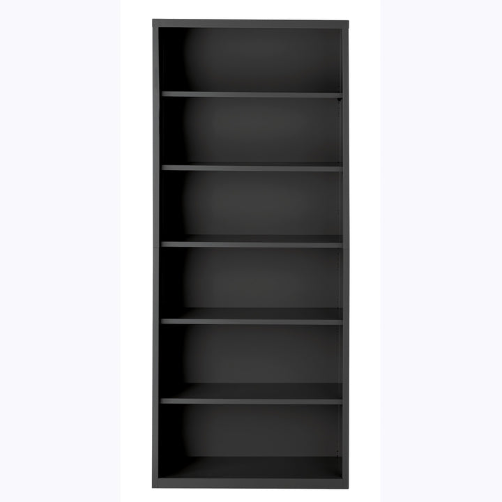 Image of Lorell Bookcase, 6-Shelf, Steel, 34-1/2"x12-5/8"x30", Charcoal