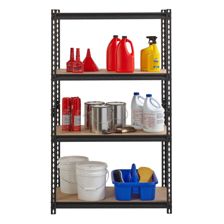 Image of Lorell Shelving, 4-Shelf, Steel, 2300 lb Cap, 36"x18"x60", Black