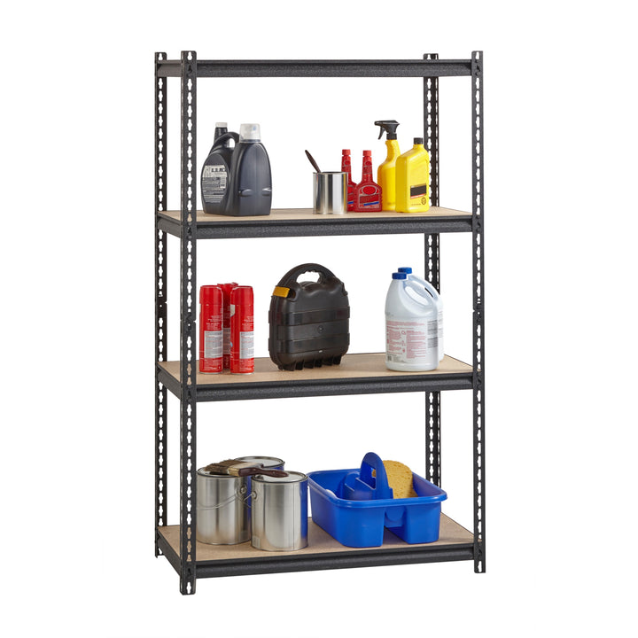 Image of Lorell Shelving, 4-Shelf, Steel, 2300 lb Cap, 36"x18"x60", Black