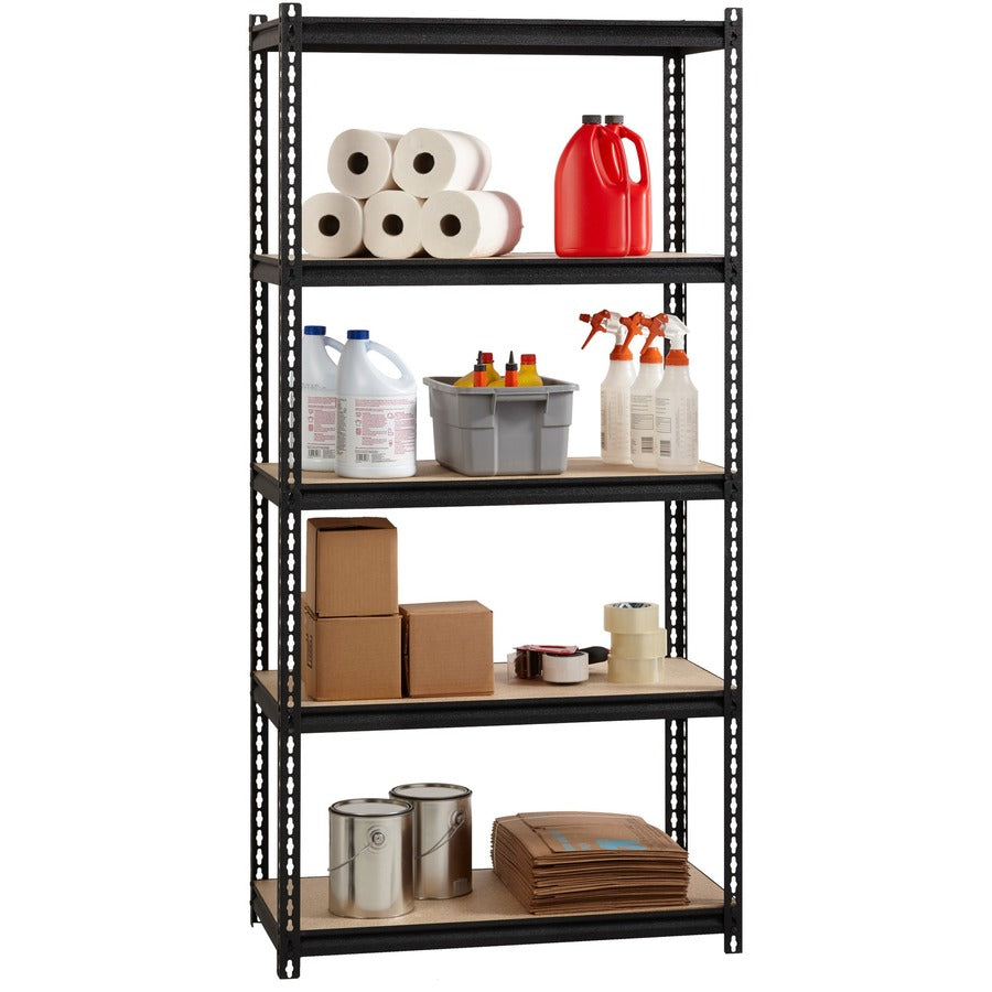Image of Lorell Shelving, 5-Shelf, Steel, 2300 lb Cap, 36"x18"x72", Black
