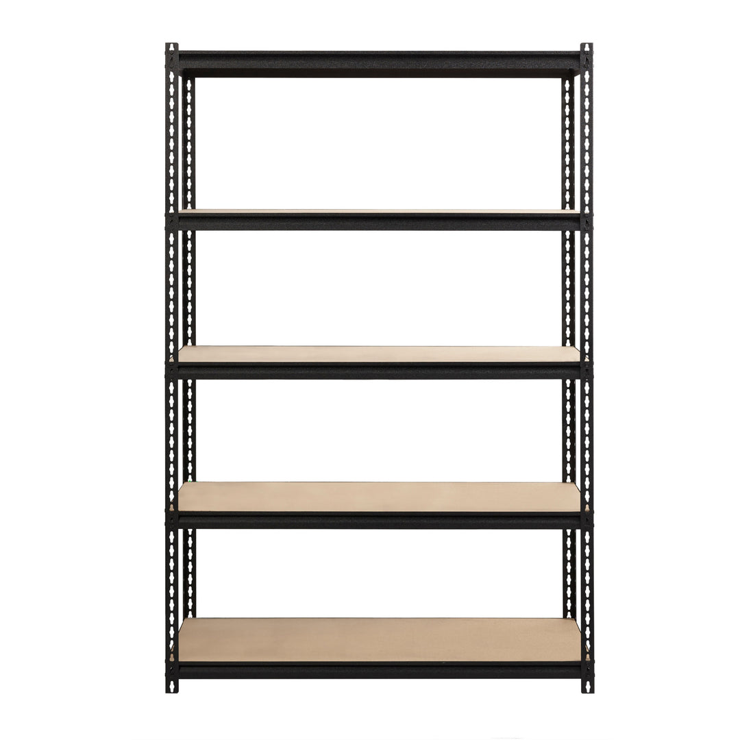 Image of Lorell Shelving, 5-Shelf, Steel, 2300 lb Cap, 48"x18"x72", Black