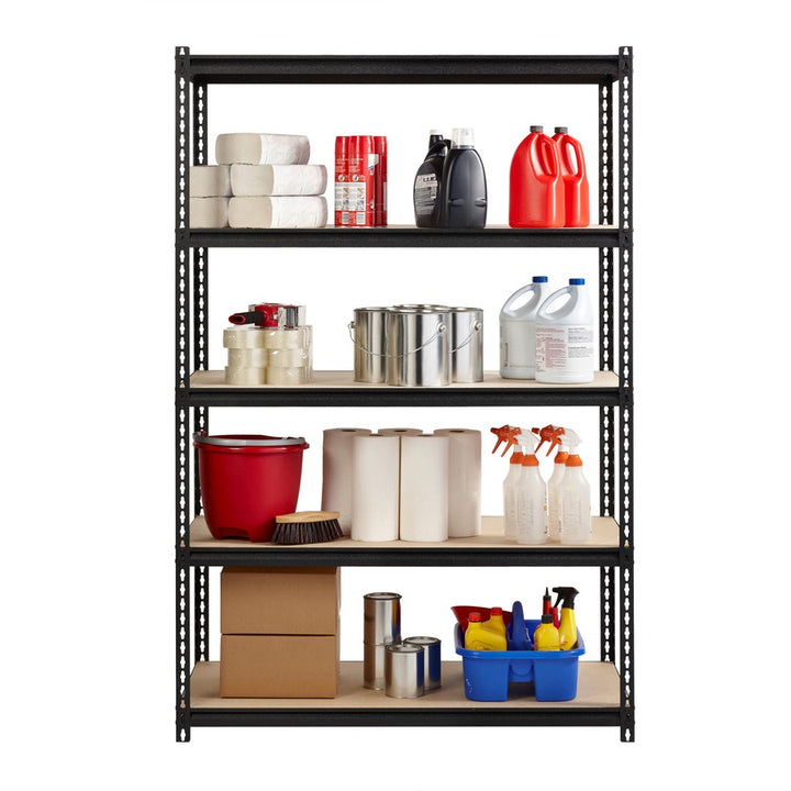 Image of Lorell Shelving, 5-Shelf, Steel, 2300 lb Cap, 48"x24"x72", Black