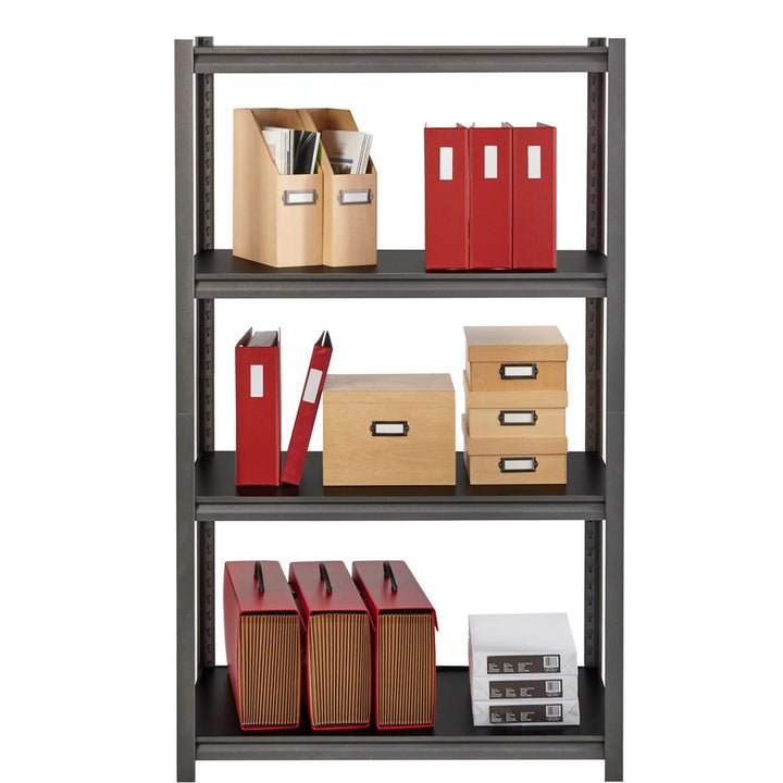 Image of Lorell Shelving, 4-Shelf, Steel, 3200 lb Cap, 36"x18"x60", Black