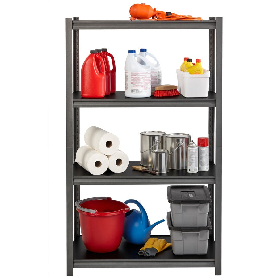 Image of Lorell Shelving, 4-Shelf, Steel, 3200 lb Cap, 36"x18"x60", Black