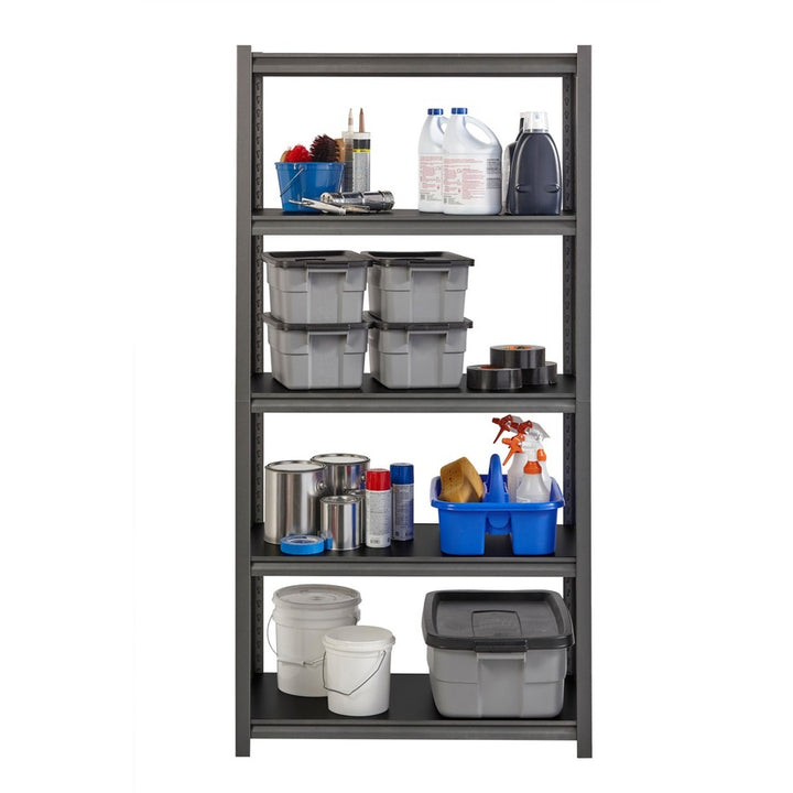 Image of Lorell Shelving, 5-Shelf, Steel, 3200 lb Cap, 36"x18"x72", Black