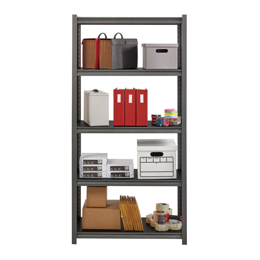Image of Lorell Shelving, 5-Shelf, Steel, 3200 lb Cap, 36"x18"x72", Black
