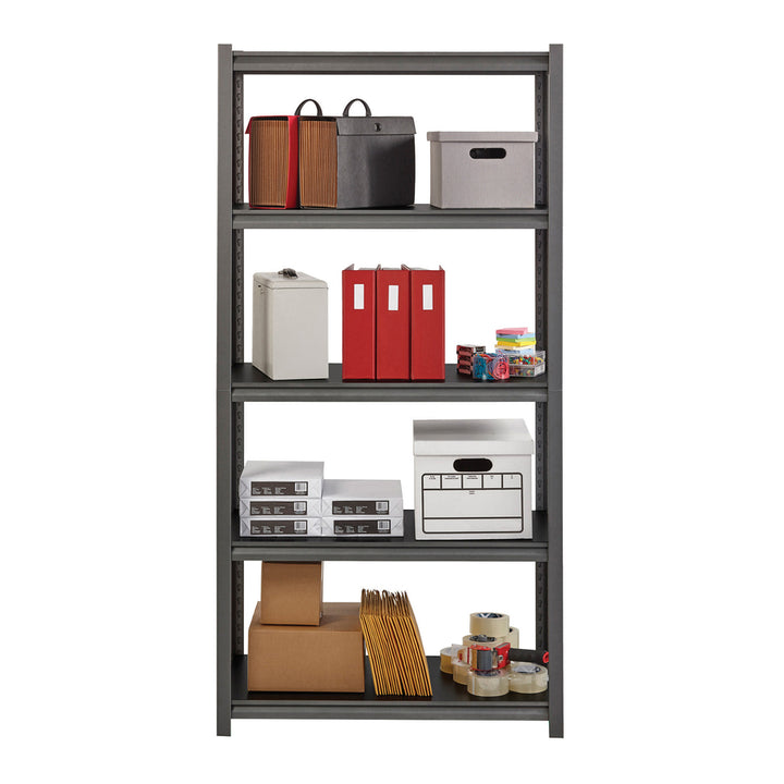 Image of Lorell Shelving, 5-Shelf, Steel, 3200 lb Cap, 36"x18"x72", Black