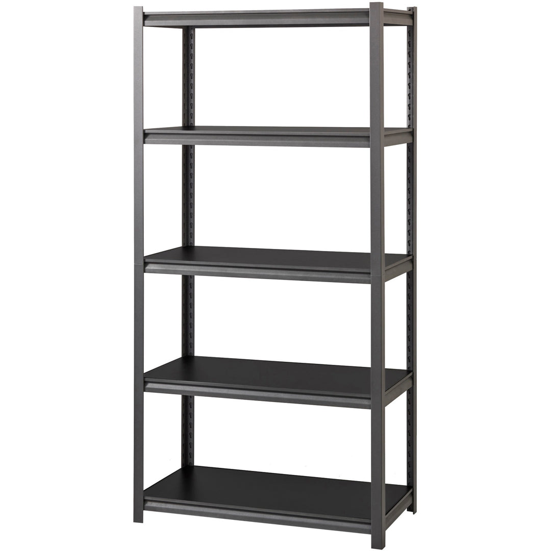 Image of Lorell Shelving, 5-Shelf, Steel, 3200 lb Cap, 36"x18"x72", Black