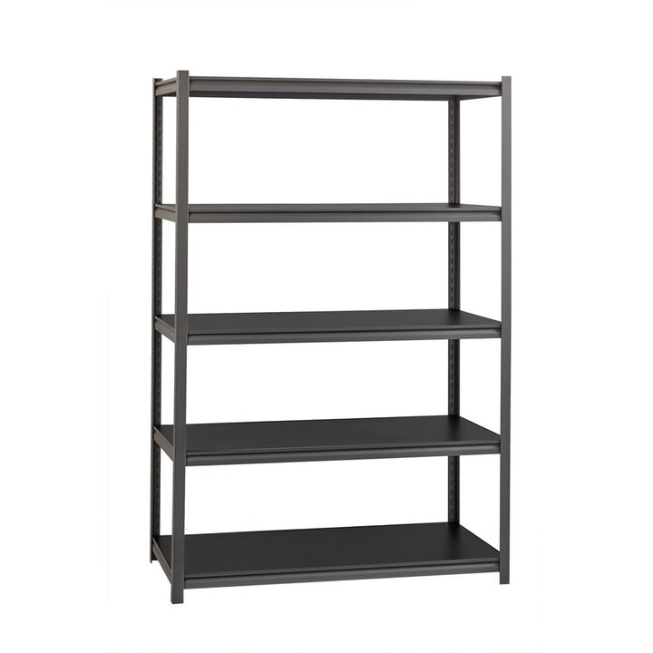 Image of Lorell Shelving, 5-Shelf, Steel, 3200 lb Cap, 48"x18"x72", Black