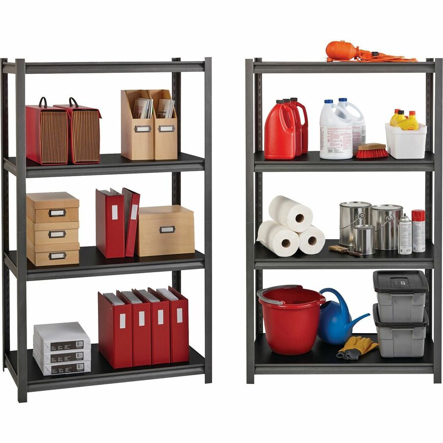 Image of Lorell Shelving, 5-Shelf, Steel, 3200 lb Cap, 48"x24"x72", Black
