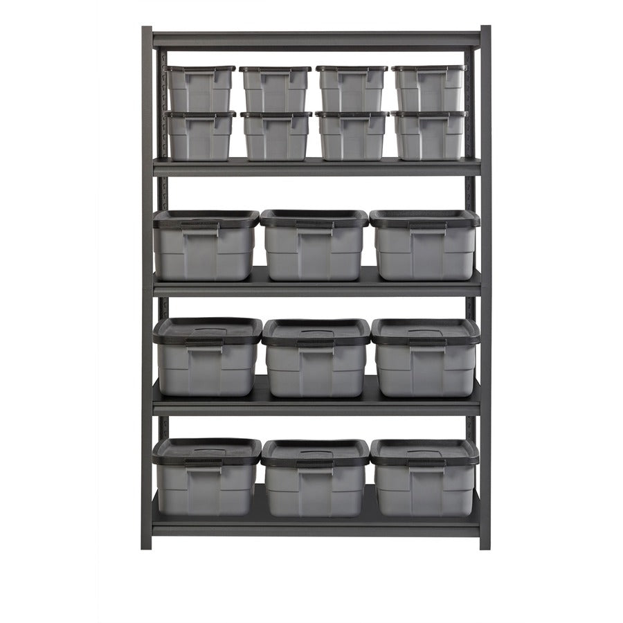 Image of Lorell Shelving, 5-Shelf, Steel, 3200 lb Cap, 48"x24"x72", Black