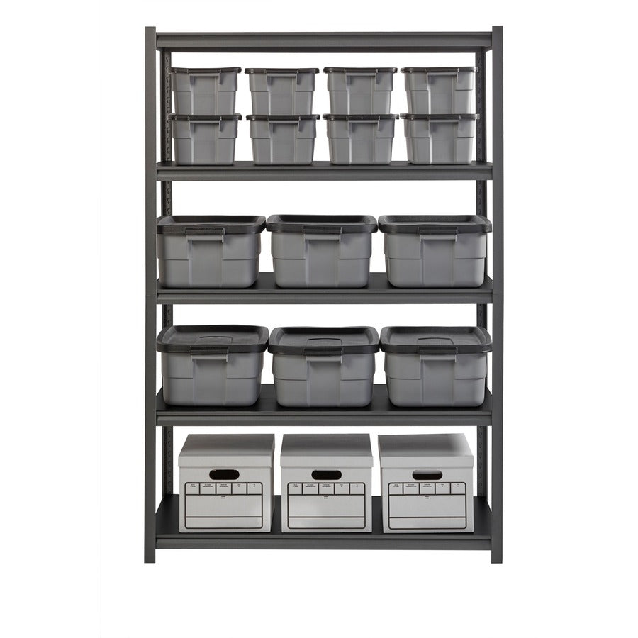 Image of Lorell Shelving, 5-Shelf, Steel, 3200 lb Cap, 48"x24"x72", Black