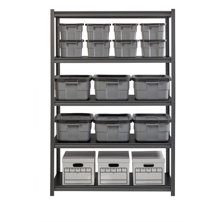 Image of Lorell Shelving, 5-Shelf, Steel, 3200 lb Cap, 48"x24"x72", Black
